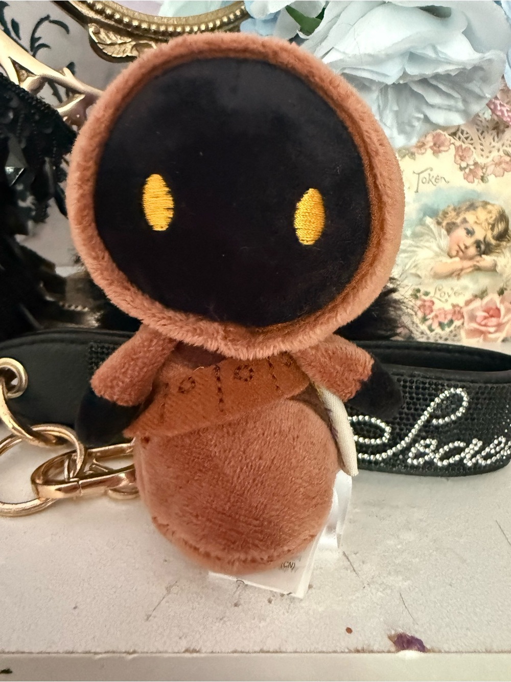 Hallmark Brown Hooded Plush with Black Face and Yellow Eyes
